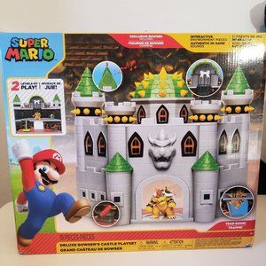 super mario bros deluxe bowser castle playset